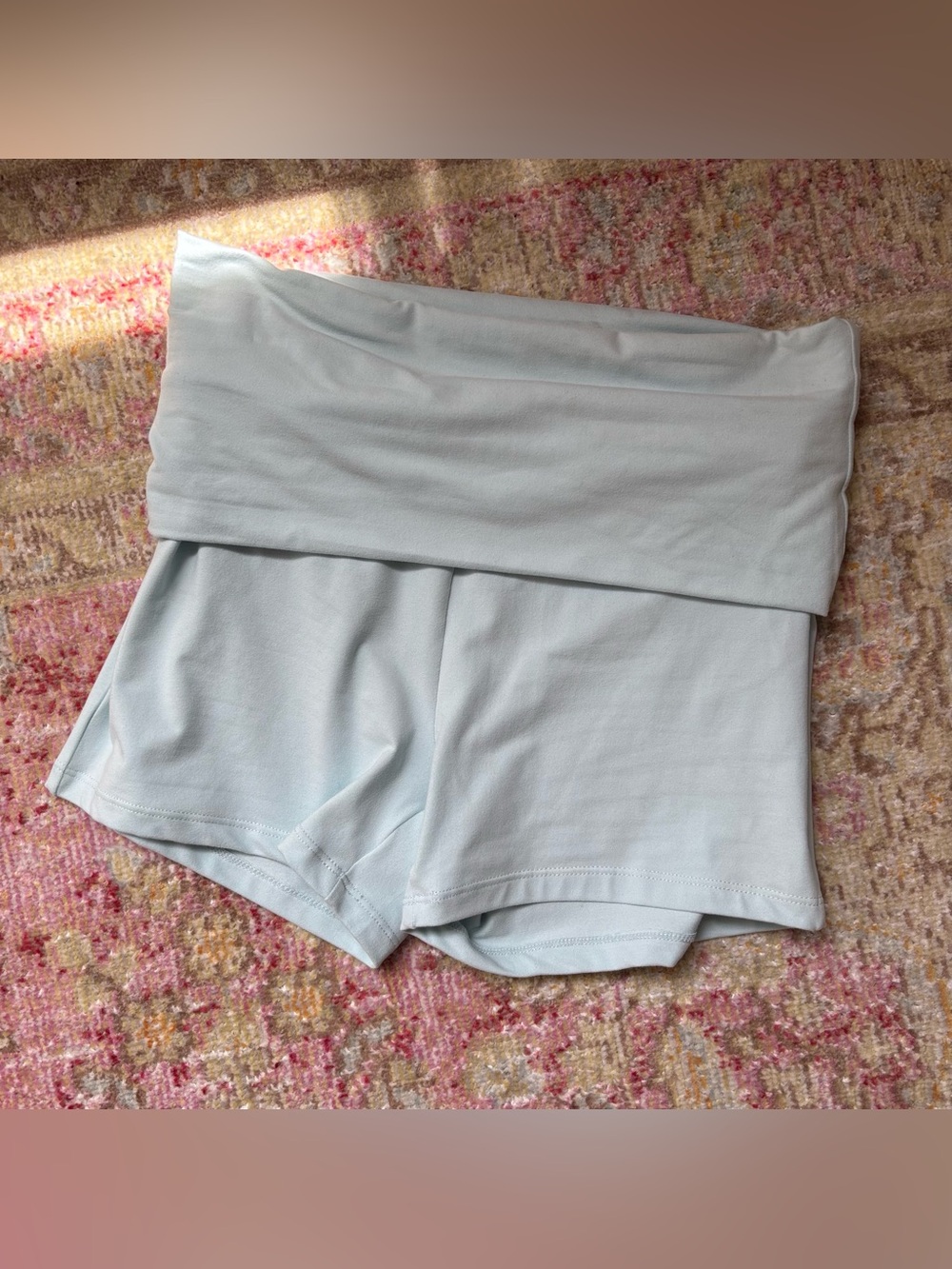 foldover soft knit mini shorts